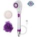 Spa Sciences NERA Powered Shower Brush - 3-in-1 Back & Body Brush for Exfoliation, Cleansing, Massaging - All Skin Types - Includes Loofah, Pumice Stone - USB Charging - Buy Online on GoSupps.com