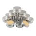 Basic packing 12 pieces 50ml silver empty round aluminum socket with screw cap aluminum socket aluminum screw box candle boxes of candle boxes of cosmetic cans tin cans with 12 pieces 40mm sticker