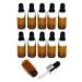 12 pieces 3 ml 0.1 ounce empty replaceable brown mini glass drip bottle with black rubber cap and pipette portable perfume essential oil aromatherapy glass bottle holder