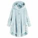 Hanxiulin coat plush jacket hoodie jacket oversize winter coat ceiling hoodie ladies oversize basic hooded jacket windproof bladder fleece jacket women trench coat winter coat plush jacket 3xl light blue