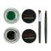 Frola 2 In 1 Long-wear Gel Eyeliner Smudge-proof & Waterproof  Last for All Day Long  2 Pieces Eye Makeup Brushes Included (1 Black+Green)