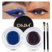 evpct 2 in 1 Blue and Purple Gel Eyeliner Eyebrow Cream Pomade Set with Brushes Waterproof Smudge Proof  Last for All Day Long Work Great with Eyebrow and Eyeliner (03 Blue and Purple) 0.21 Ounce (Pack of 1) Blue & Purp...