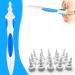 Q Grips Earwax Removal-Spiral Ear Wax Remover Tool, Reusable Earwax Removal Kit Safe Ear Cleaner with 16 Pcs Soft and Flexible Replaceme Heads Ear Cleaner for Adults and Kids Blue