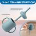 Baby Feeding Set - Silicone Bib, Suction Bowl, Spoon, Fork - Toddler Utensils - 6 Months (Light Blue) | Baby Led Weaning Supplies - Buy Online on GoSupps.com