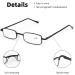 Rucudim 3 Pairs Metal Reading Glasses - Men's Women's Anti-Blue Light Mini Narrow Design Spring Hinge 1.50 Reading Aid with Case (Black Yellow Red) - Buy Online on GoSupps.com