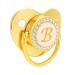 Curved Silicone Pacifier with Glittering Gold & Clip for Babies (Letter B) - 6 to 18 Months - Buy Online on GoSupps.com