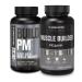 Jacked Factory Build PM Night Time Muscle Builder & Sleep Aid (60 Capsules) & Essentials Muscle Builder - Daily Strength Builder for Men with Peak ATP (30 Capsules)