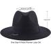 Lanzom Women's Wide Brim Wool Fedora Hat - Retro Style Panama Hat, Black - Buy Online on GoSupps.com