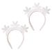 MEISH 2 Pieces Snowflake Headbands Christmas Party Headbands White Snowflake Hairbands with Feather for New Year Christmas Party Masquerade