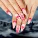 DeryArcle 24 Nails Press On Nails Halloween Long False Nail Almond Shape Fake Nails Bling Glossy Stick On Nails Pink 3D Artificial Nails Glitter for Women and Girls - Buy Online on GoSupps.com