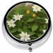 Clematis Flowers Mini Round Pill Box | 3 Compartment Portable Pill Organizer for Travel Home & Office - Buy Online on GoSupps.com