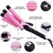 Buy 3-Barrel Waving Iron - 25mm Adjustable Temperature Curling Iron for All Hair Types - Fast Heating Hair Styling Tool in Pink - Buy Online on GoSupps.com