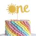 Cake Topper For Baby 1st Birthday - Single-sided Gold Glitter Sunshine One Birthday Cake Smash Topper Baby First Anniversary Shower Party Topper Photo Booth Props (gold18)