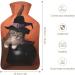 Hot Water Bottle with Cat Lid - Halloween Rubber Hot Water Bag for Pain Relief Cramps Foot Warmer & Therapy - Buy Online on GoSupps.com