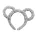 QOKLIYUI New Cute Plush Bear Ear Headband Wide Applicable Occasion And Premium Polyester Round Mouse Bear Ears Makeup Hair Hoop Grey