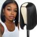 AliPearl Hair Straight U Part Bob Wigs Brazilian Straight Human Hair Wigs For Black Women Glueless Pre Plucked Natural Hairline U Shape Wigs 180% Density Natural Black (10 inch) 10 Inch (Pack of 1) U Part Bob Wig