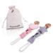 Paperkiddo 2pcs pacifier chain pacifier band girl and boy from Bauhmwoll-Musselin with nickel-free metal clips 22cm for bib triangular sucker scnuller (Love + stars)