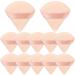 KINGMAS 12 Pieces Triangle Powder Puff Face Cotton Super Soft Both Dry and Wet Makeup Setting Puff for Concealer Loose Powder BodyPowder Foundation Blush Makeup Sponge Set (Nude)
