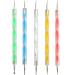MSKS 5Pcs Nail Art Tools Two Way Nail Dotting Pen Tool Set DIY Design Nail Art Nail Design Dotting Tool for Gel Polish Decoration