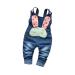 KIDSCOOL SPACE Baby Denim Overalls 3D Cute Cartoon Knitted Jean Dungarees 12-18 Months Blue-2155