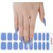 Semi Cured Gel Nail Strips - 20 Pcs Salon Quality Nail Polish Wraps in Blue Glitter - Long Lasting & Easy to Apply/Remove with Nail File & Cuticle Stick - Buy Online on GoSupps.com