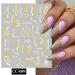9 Sheets French Tip Marble Nail Art Stickers Decals Self-Adhesive White Gold Design Manicure Tips Nail Decoration for Women Girls - Buy Online on GoSupps.com