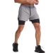 Surenow Men's 2 in 1 Running Shorts with Liner, Quick Dry Athletic Workout Shorts - Light Grey, Medium - Buy Online on GoSupps.com