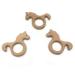 Wendysun 3pcs Lovely Cartoon Wood Teether Pure Natural Animal Hippocampus Shape Baby Teething Nursing Beech Teether Baby DIY Pendant Toy (3pcs)
