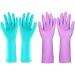 Eygood rinse gloves with cotton inner lining Cleaning gloves latex -free Washing gloves Reusable kitchen gloves waterproof household gloves for cleaning work (2 pairs) l (2 -pack)