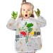 Shop Kaaviyo Waterproof Floral Baby Bibs & Painting Aprons for Kids 1-6 Years | Pink & White Leaf Design - Buy Online on GoSupps.com