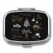 Metal 2 Compartment Pill Organizer Travel Friendly Portable Compact Pill Box Cute Pill Case to Hold Vitamins Fish Oil Supplements Meds Tablet for Purse Pocket. (Poisonous Plants) Small