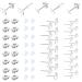 450PCS Earring Posts Stainless Steel Flat Pad,Hypoallergenic Stud Earrings with Butterfly and Rubber Bullet Earring Backs for Jewelry DIY Making Findings (Silver) (Silver)