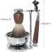 HRTC Men's Shaving Brushes Set - 3 Natural Roof Hair with Stainless Steel Foam Cup - 13x14cm Silver | Premium Grooming for Men - Buy Online on GoSupps.com