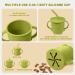 Auvstar Silicone Baby Tableware Set | Non-Slip BPA Free Children's Dishes with Suction Cup & Cutlery - Green - Buy Online on GoSupps.com