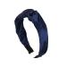 Motique Accessories Satin Headband for women with Twist Turban Knotted Hairband Navy