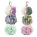 Bath Shower Sponge Loofahs Body Scrubber Mesh Pouf Ball Exfoliate Cleanse Soothe Skin 6 Pack