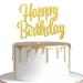 Happy Birthday Cake Topper Decoration - Gold Glitter Birthday Cake Topper Decoration Supplies Photo Booth Props (Happy Birthday Cake Topper Decoration)