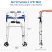 Health Line 3-in-1 Stand-Assist Folding Walker with Wheels - Supports 350lbs - Mobility Aid with Glide Ski - Toilet Safety Rail - Compact & Portable - Silver - Buy Online on GoSupps.com