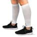 Muvin Solid Calf Compression Sleeves for Men & Women - Running, Sports - Shin Splints, Leg Pain, Muscle Pain Relief (L, White)