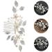 ifundom bridal hair accessories Flower Hair Comb hairbrush for women Floral Hair Clips Bridal Comb Barrette proms hair comb Handmade Bridal Hair Comb diamond Zinc alloy leaf banquet - Buy Online on GoSupps.com