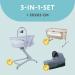 Baby Bed Stroller Bassinet Sheet Set - 2 Covers + 1 Waterproof Mattress Protector - 83x50 cm Owl Gray - Buy Online on GoSupps.com