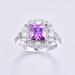Empsoul 925 Sterling Silver Princess Cut Simulated Amethyst Flower Ring - Size 6 US | Mother's Day Gift - Buy Online on GoSupps.com
