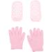 Moisturizing Gel Gloves Socks Set Soft Hands Feet Care Elastic Skin with Cream for Dry Cracked Feet Hands (Pink) - Buy Online on GoSupps.com