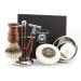 Haryali London Men's Shaving Set with Double Edge Safety Razor Badger Brush Stand Soap and Bowl 5 Piece Set