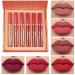 evpct 6Pcs Matte Liquid Lipstick Set Lip Stain Makeup Kit 24 Hour Long Lasting Waterproof Dark Red Stay on Matte Matt Lipsticks Set for Women Matt Liquid Lippies labiales matte larga duracion 24 C-02 6 Count (Pack of 1) ...