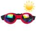 Luckxing glasses for dogs-Puppy motorcycle glasses adjustable strap UV protection windproof dog puppy sunglasses suitable for medium-sized dog glasses red