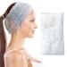 50 Pieces Disposable Headbands for Facials Non-Woven Spa Disposable Headbands Elastic Hair Wraps Disposable Headbands for Facials Soft Makeup Salon Skin Care Hair Band for Women Girls (White)