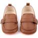 MASOCIO Baby Boys Moccasin Shoes - Soft Sole Anti-Slip Flats for Infant First Walking (0-6 Months, Brown) - Buy Online on GoSupps.com