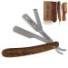 Preston Regis Men's Cut Throat Razor Kit - Marine Grade 316 Stainless Steel Straight Shaving Swing Lock Razor with Wood Handle. includes Premium Leather Travel Pouch and Vintage Wood Beard Comb.