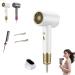 Numoya Hair Dryer Numoya Jetspeed Hair Dryer Blow Dryer with Diffuser for Curly Hair 2000w Adjustable Speed Numoya Jet Speed High-Speed Hair Dryer Travel Size Eliminates Frizz(White)
